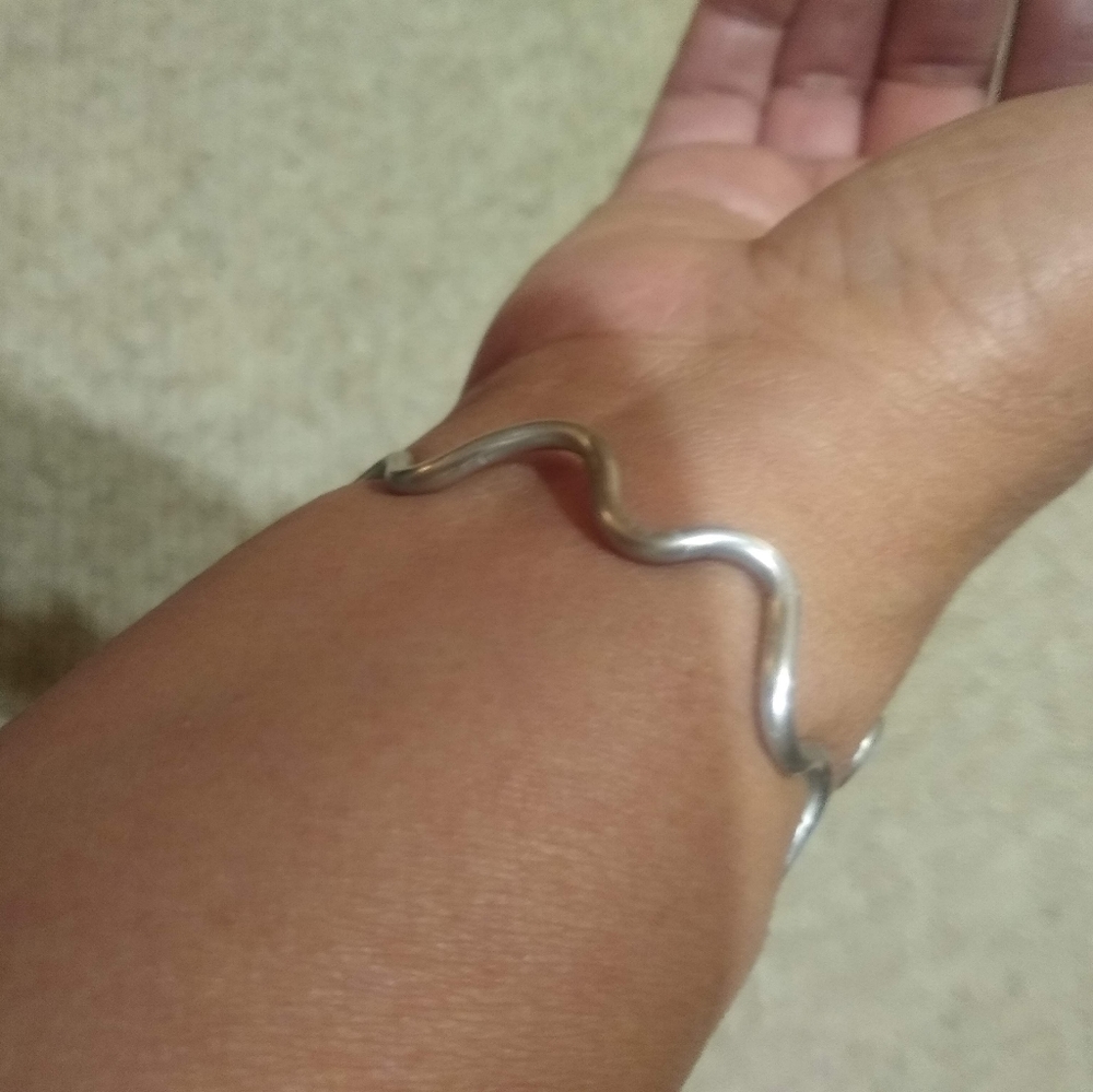 Boho Silver Cuff Bracelet - Picture 5 of 5